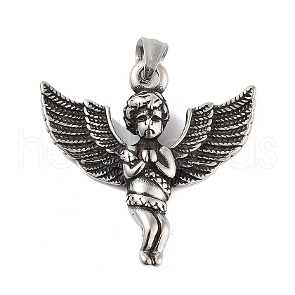 Retro 304 Stainless Steel Pendants STAS-I205-28AS-1