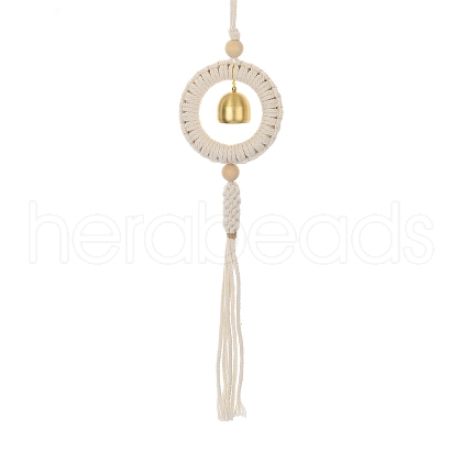 Handmade Cotton Cord Ring Hanging Ornaments HJEW-TA00307-1