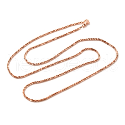 2mm Rack Plating Brass Wheat Chain Necklaces for Women Men MAK-L044-58RG-1