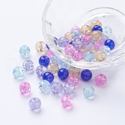 Baking Painted Crackle Glass Beads DGLA-X0006-8mm-06-1