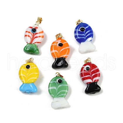 Handmade Lampwork Pendants LAMP-A007-01G-02-1