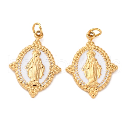 304 Stainless Steel Enamel Pendants STAS-U061-19G-02-1