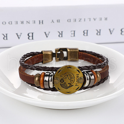 Imitation Leather Cord Triple Layer Multi-strand Bracelets WG32474-01-1