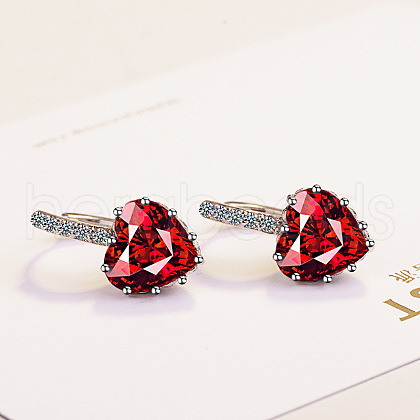 Brass Cubic Zirconia Clip-on Earrings WGDCDFF-04-1