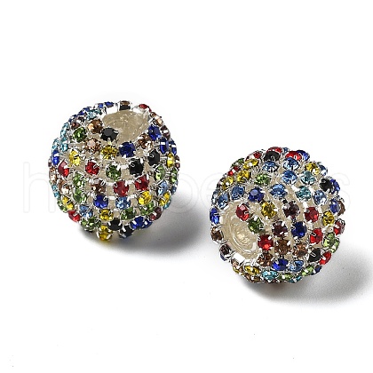 Sparkle Glass Rhinestone Round Beads OACR-S048-01E-1