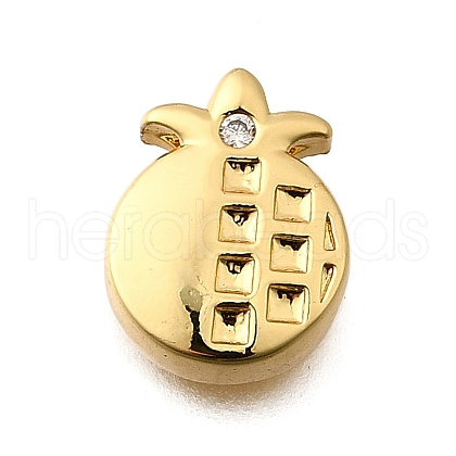 Brass Micro Pave Clear Cubic Zirconia Beads KK-B136-10G-01-1