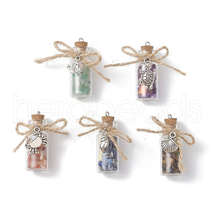 Glass Jar Glass Bottles Pendants PALLOY-JF02481-1