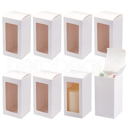 Paper Candy Boxes with PVC Clear Window CON-WH0097-07A-01A-1