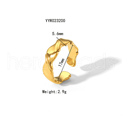 Irregular Hammered Stainless Steel Open Cuff Rings JY9046-7-1