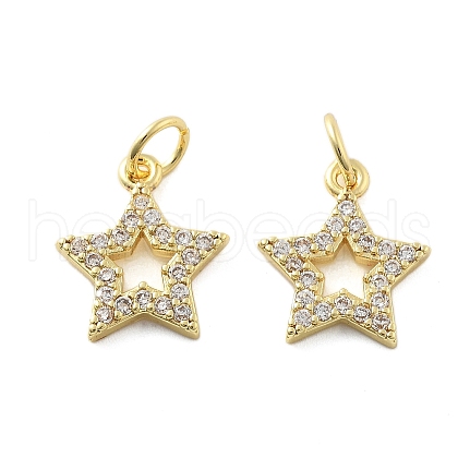 Brass Micro Pave Cubic Zirconia Charms KK-C092-23B-G-1