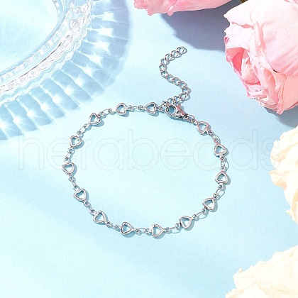 304 Stainless Steel Link Bracelets for Women BJEW-JB11764-02-1