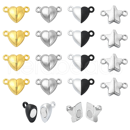 12Pcs 4 Styles Alloy Magnetic Clasps with Loops FIND-YW0005-56-1