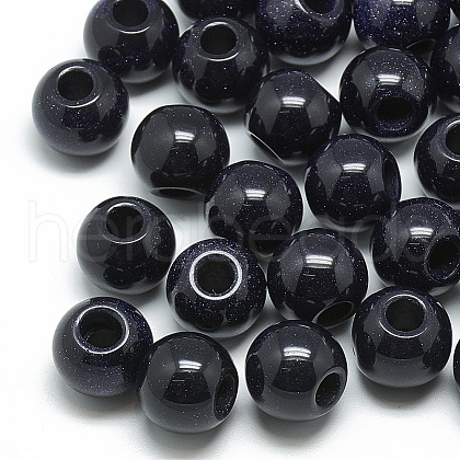 Synthetic Blue Goldstone Beads G-T092-12mm-13-1