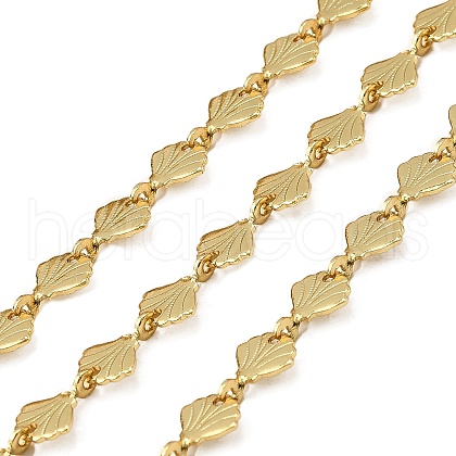 Brass Shell Shape Link Chains CHC-C014-08G-1