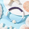 Flat Round Handmade Polymer Clay Heishi Beaded Stretch Bracelets BJEW-JB11802-01-1