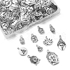 100Pcs 10 Styles Tibetan Style Zinc Alloy Charms TIBEP-CJ0003-08-3