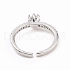 Clear Cubic Zirconia Diamond Open Cuff Ring RJEW-B028-20P-3