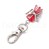 5Pcs 5 Colors Flower Angel Glass Pendant Decorations HJEW-JM02576-5