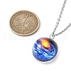 304 Stainless Steel Glass Space Pendant Necklaces NJEW-JN05192-5