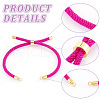 Unicraftale 12Pcs 12 Colors Twisted Nylon Cord Slider Bracelet Making MAK-UN0001-55-5