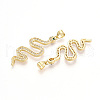 Brass Micro Pave Cubic Zirconia Pendants KK-T070-55G-2