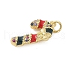 Brass Micro Pave Cubic Zirconia Pendants KK-P293-31G-2