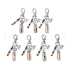 Glass Wishing Bottle with Chakra Natural & Synthetic Gemstone Chips inside Pendant Decorations HJEW-JM03044-2