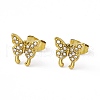 Crystal Rhinestone Butterfly Stud Earrings EJEW-P212-20G-1