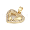 Brass Micro Pave Clear Cubic Zirconia Pendant ZIRC-M001-09G-2
