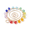 Chakra Baking Paint Glass Pendant PALLOY-JF02745-02-4