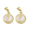 Brass Pave Shell Pendants KK-I708-12B-G-1