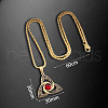 Viking Trinity Knot 304 Stainless Steel Red Cubic Zirconia Pendant Necklaces for Men FS-WG3DF62-02-1