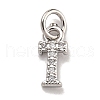 Initial Letter Brass with Cubic Zirconia Charms KK-Q814-26T-P-1