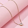 304 Stainless Steel Crystal Cubic Zirconia Heart Pendant Necklaces for Women NJEW-Z064-03G-1