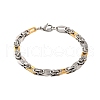 201 Stainless Steel Oval Byzantine Chain Bracelets BJEW-B078-144GP-1