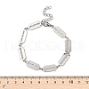 304 Stainless Steel Rectangle Link Chains Bracelets for Men & Women BJEW-D042-38P-5