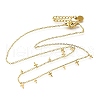 Religion 304 Stainless Steel Cable Chain Cross Tassel Necklaces for Women NJEW-M098-02G-2