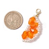 Orange Glass Pearl & Glass Beads Pendant Decorations HJEW-TA00336-04-3
