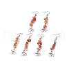 Natural Gemstone Chips Dangle Earrings EJEW-G336-01AS-2