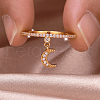Brass Micro Pave Cubic Zirconia Finger Rings for Women SB7681-8-2