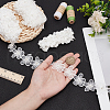 WADORN 4 Yards 4 Styles Organza Flower Lace Trims SRIB-WR0001-11-3