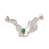 Brass Micro Pave Clear Cubic Zirconia Fold Over Clasps KK-A227-12P-1