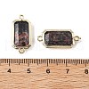 Natural Rhodonite Faceted Rectangle Connector Charms G-H323-04G-01-3
