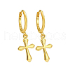 Fashionable S925 Sterling Silver Cross Hoop Earrings BO1678-1-1