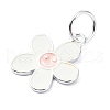 925 Sterling Silver Enamel Smiling Face Flower Charms STER-M119-06A-S-2