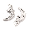 Rack Plating Brass Micro Pave Clear Cubic Zirconia Pendants KK-Q814-10P-2