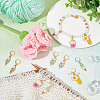 12Pcs 6 Style Alloy Enamel Icecream and Drink Charms Locking Stitch Markers HJEW-PH01625-5