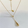 925 Sterling Silver Teardrop Lariat Necklaces FS-WG7BCFA-01-2