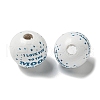 Printed Wood European Beads WOOD-G022-20A-2