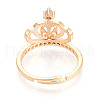 Crown Brass Micro Pave Clear Cubic Zirconia Adjustable Ring Settings KK-T076-29G-3